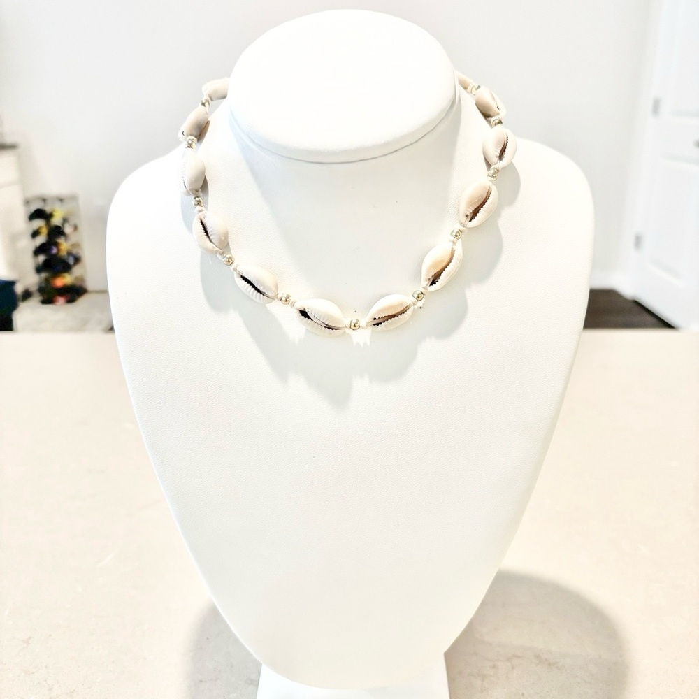 Cowrie Shell Necklace Boho Beach Choker Coastal Summer Jewelry New